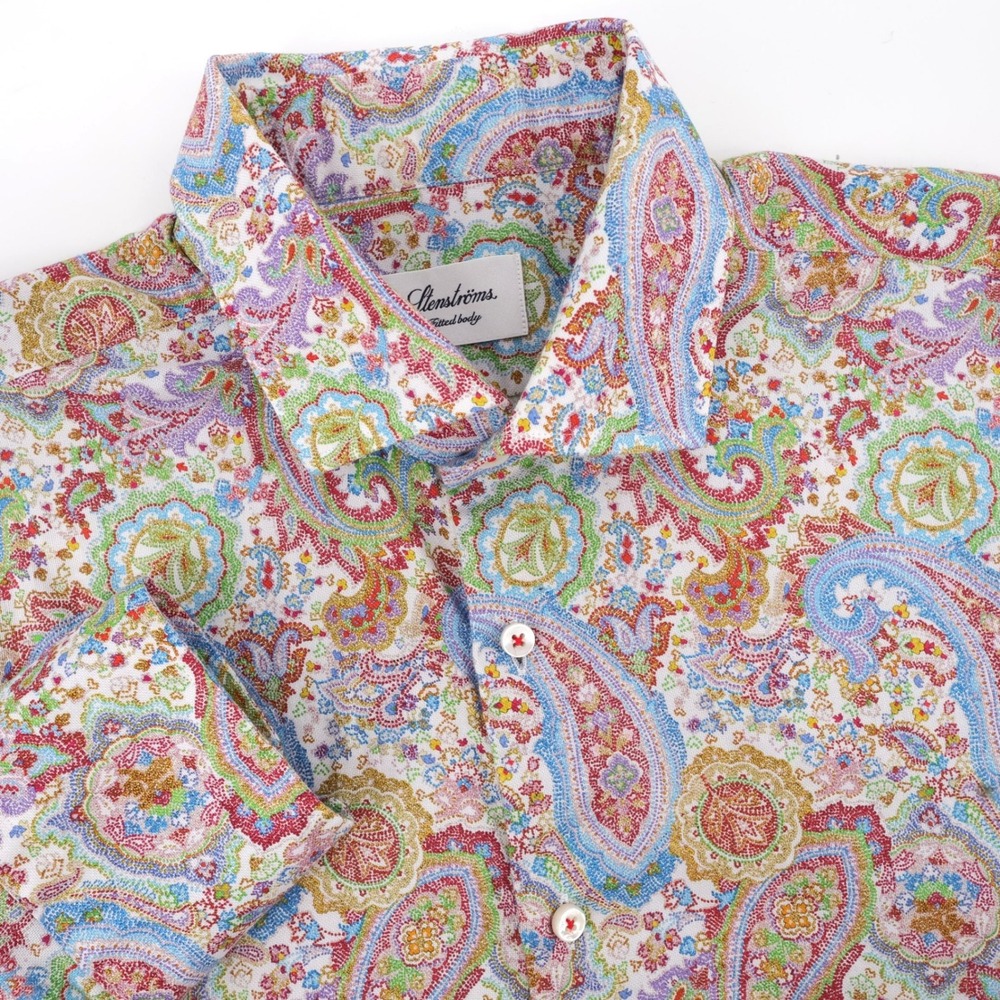 Stenstroms Paisley Button Down Fitted Body Long Sleeve Mens 15.75 40 Medium